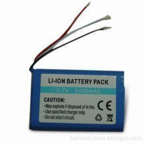 Li-ion Rechargeable Battery with 3,400mAh Capacity and Protected Circuit Board